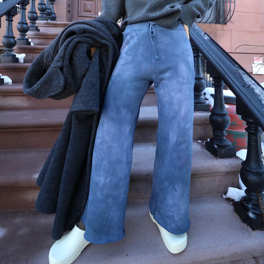 Custom Nili Lotan wide leg high-waisted sweatpants